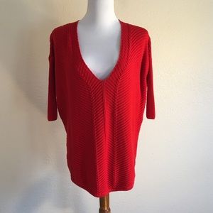 V Neck Short Sleeve Sweater